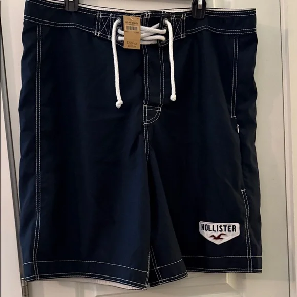 Hollister Men's Dark Blue Board Shorts - Picture 1 of 4